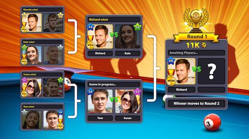 Engaging billiards game for mobile