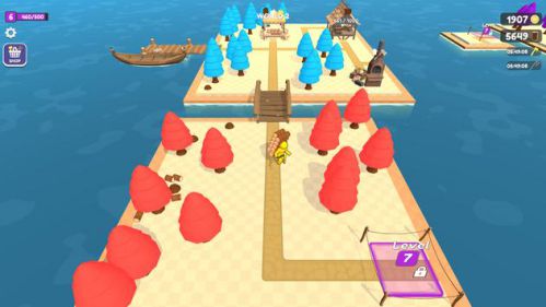 Deserted island construction game