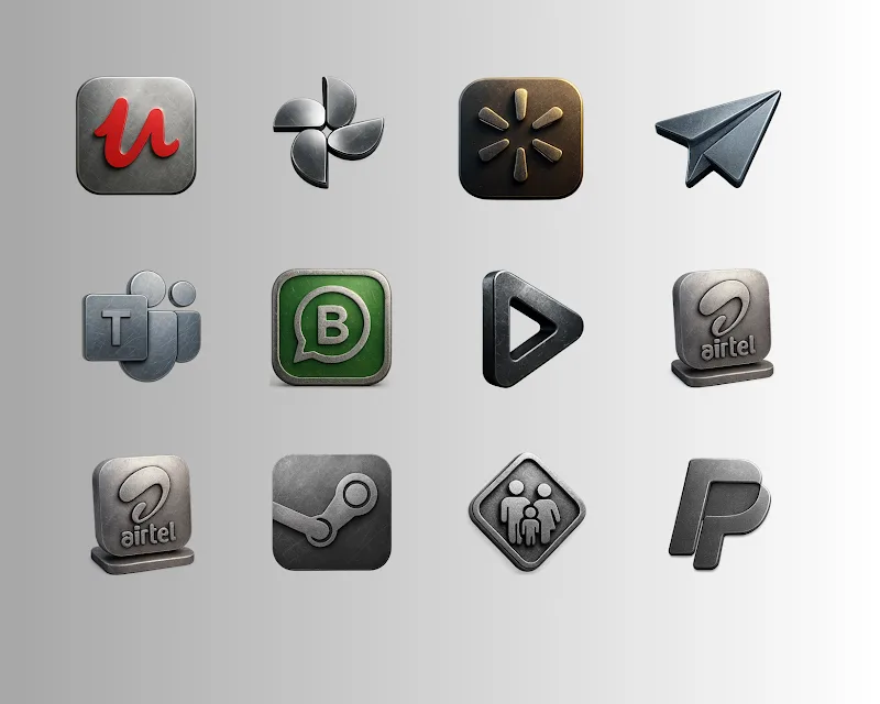 Brushed Metallic Icon Pack screenshot 2