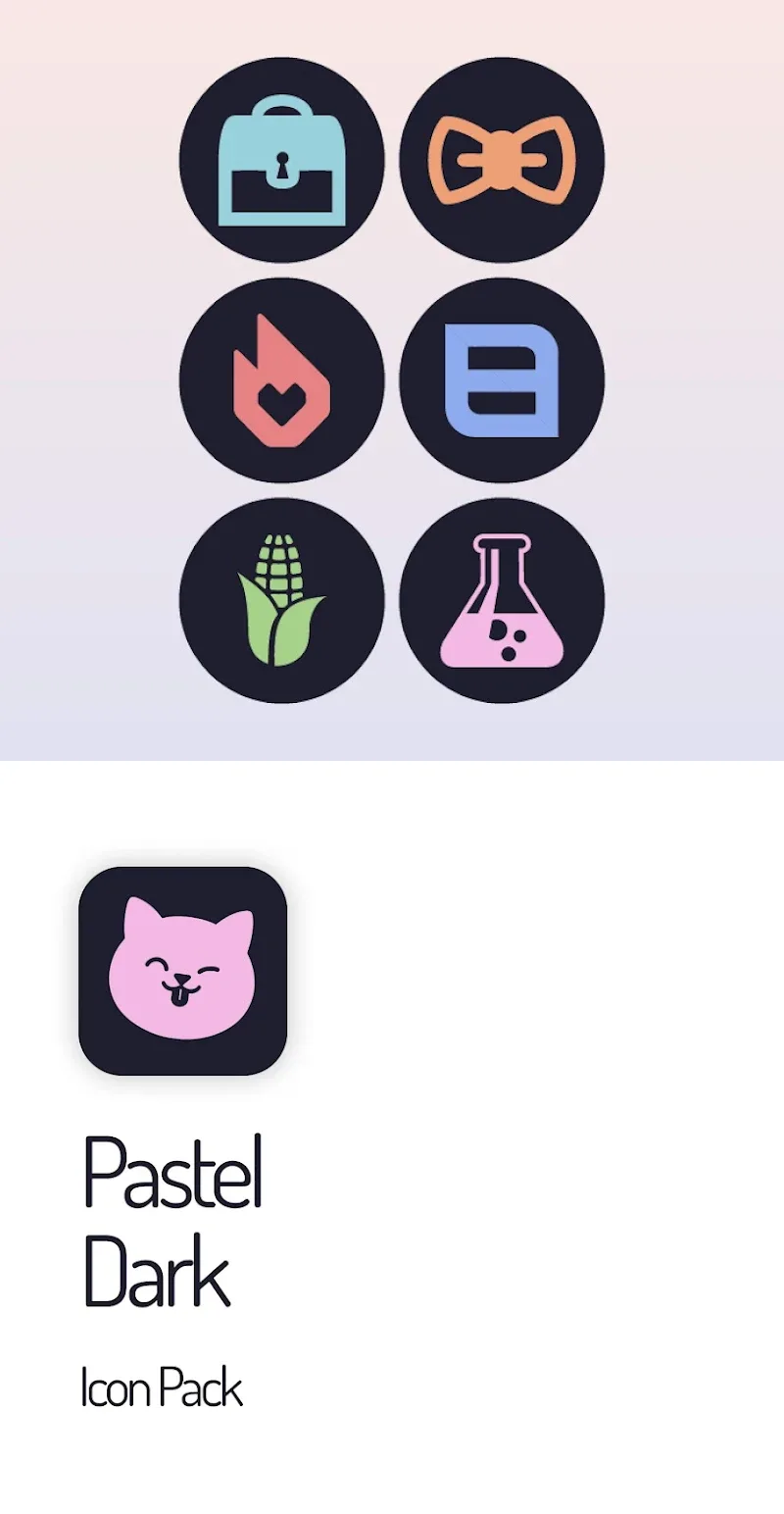 Pastel Dark Icon Pack screenshot 1