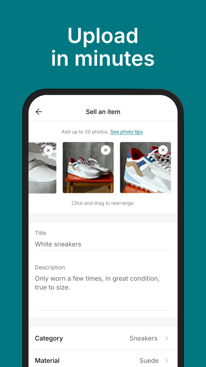 Vinted app screenshot showing the search and filter options