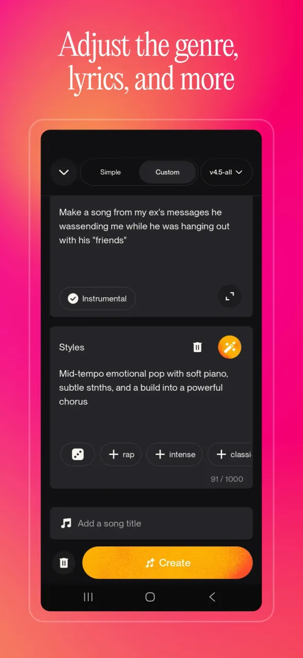 Suno AI screenshot 2