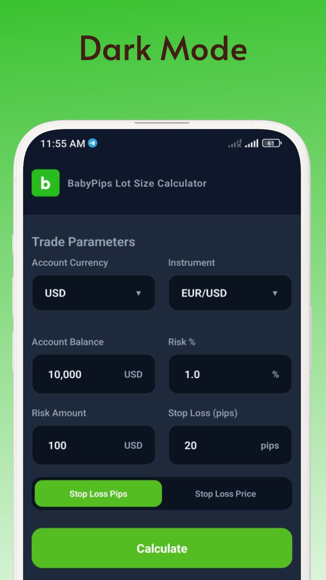 Babypips Lot Size Calculator screenshot 2