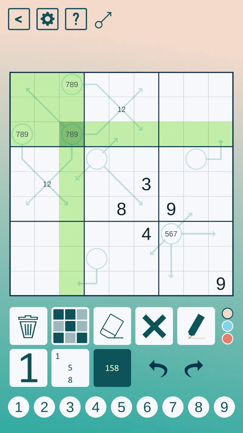 Arrow Sudoku screenshot 4