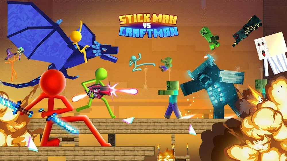 Stickman vs Craftman screenshot 2