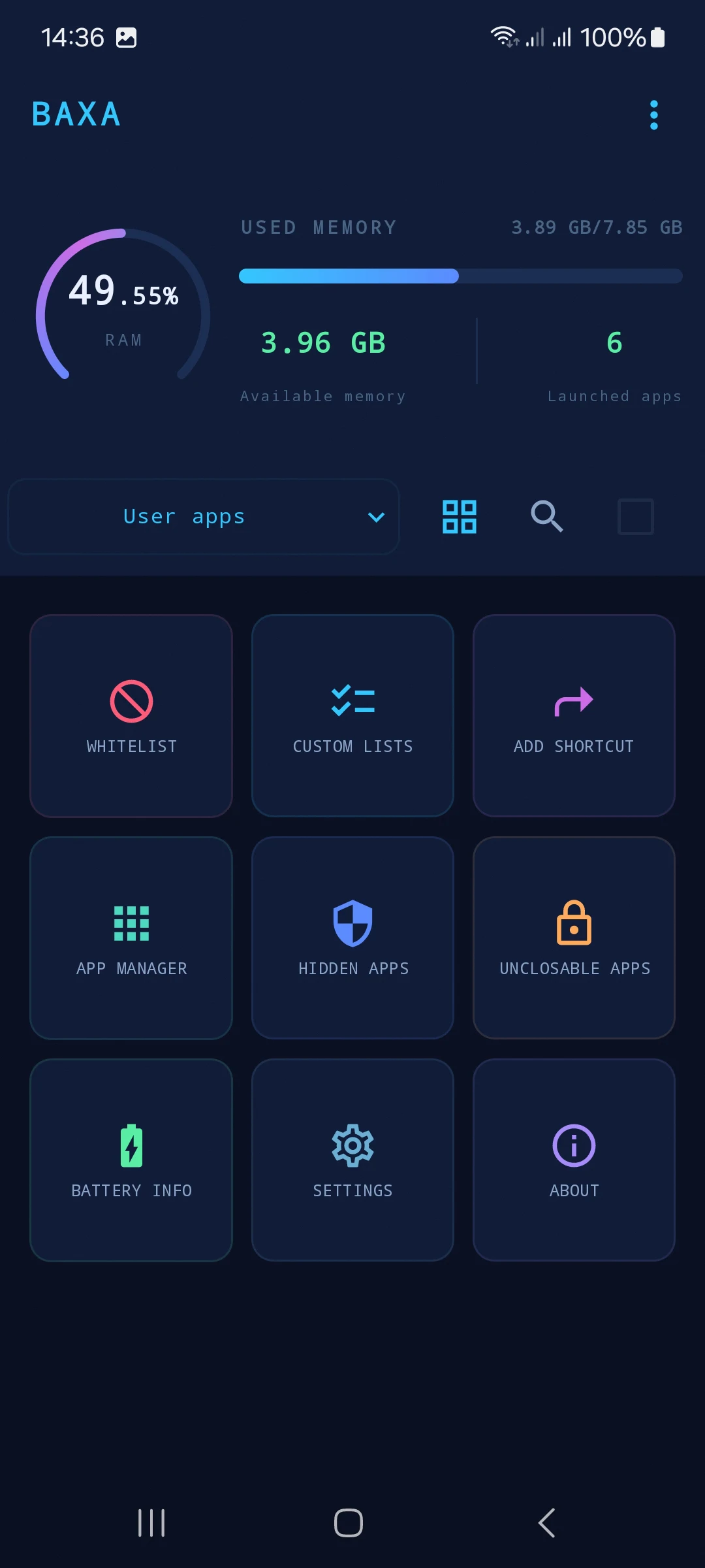 Baxa: Close apps - Ram Battery screenshot 4