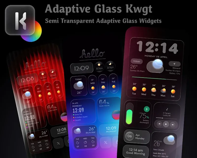 Adaptive Glass KWGT screenshot 6