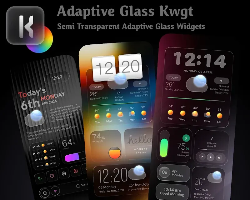 Adaptive Glass KWGT screenshot 3