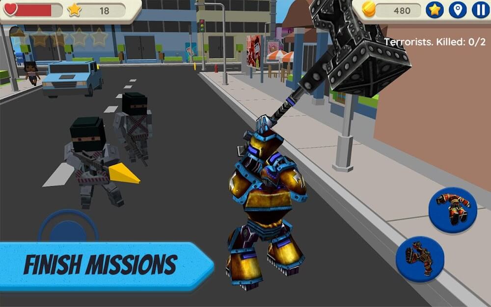 Robot Hero: City Simulator 3D screenshot 2