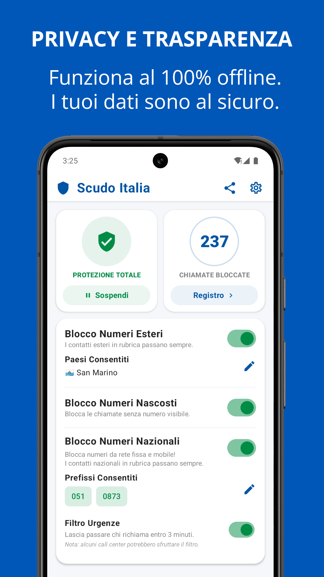 Blocco Chiamate Scudo Italia screenshot 2