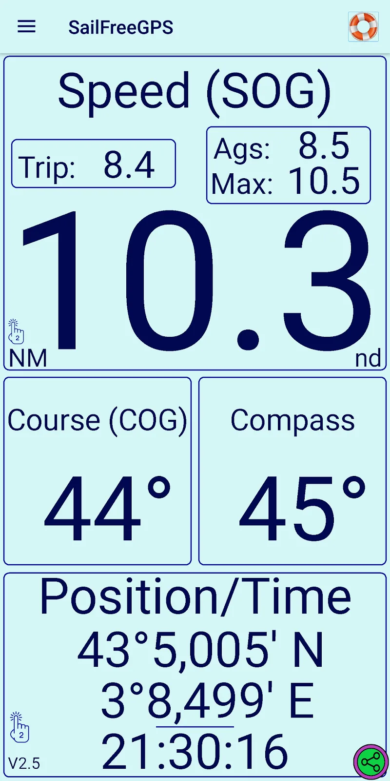 SailFreeGPS screenshot 2