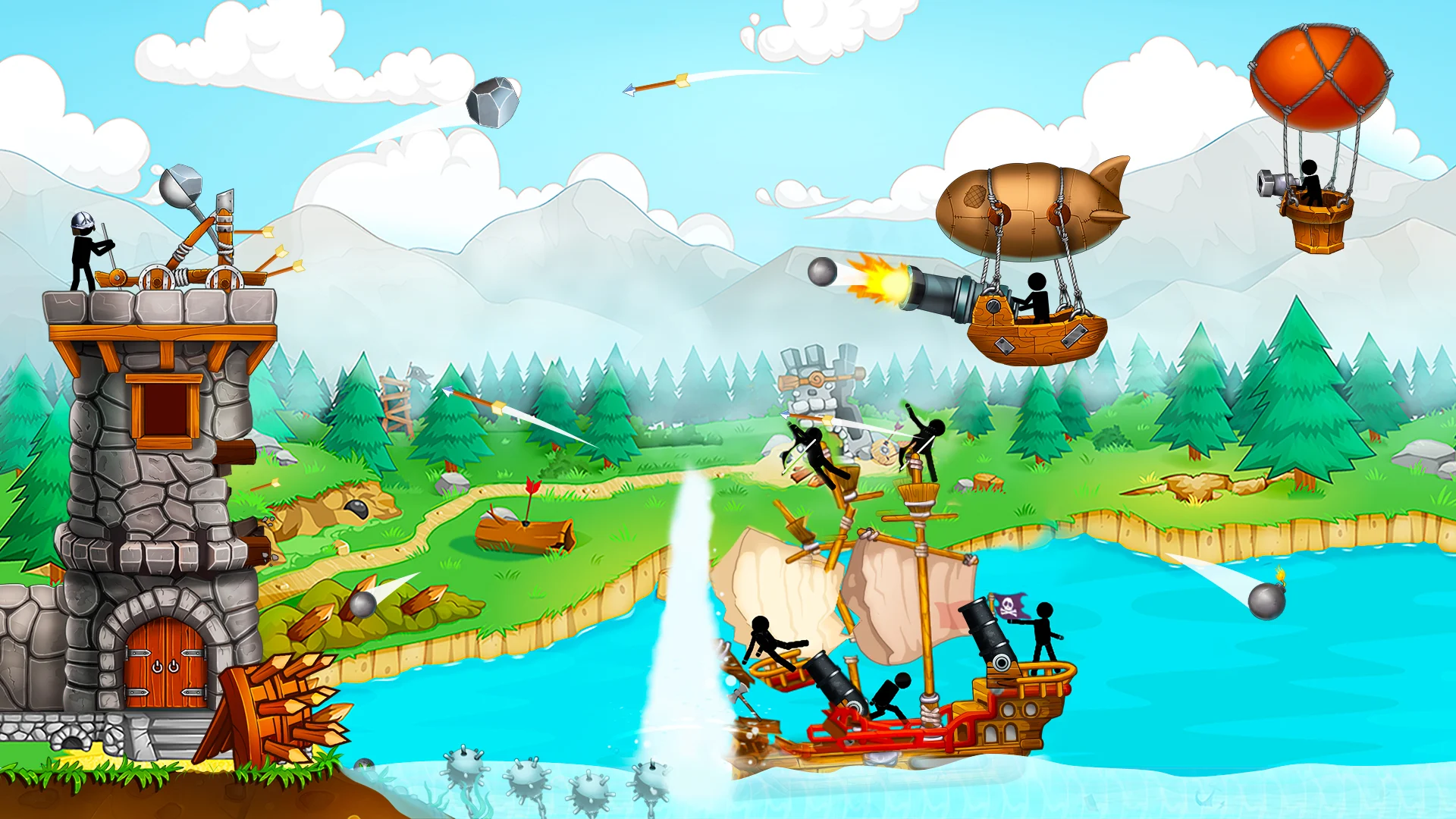 The Catapult: Stickman Pirates Gameplay Screenshot 5