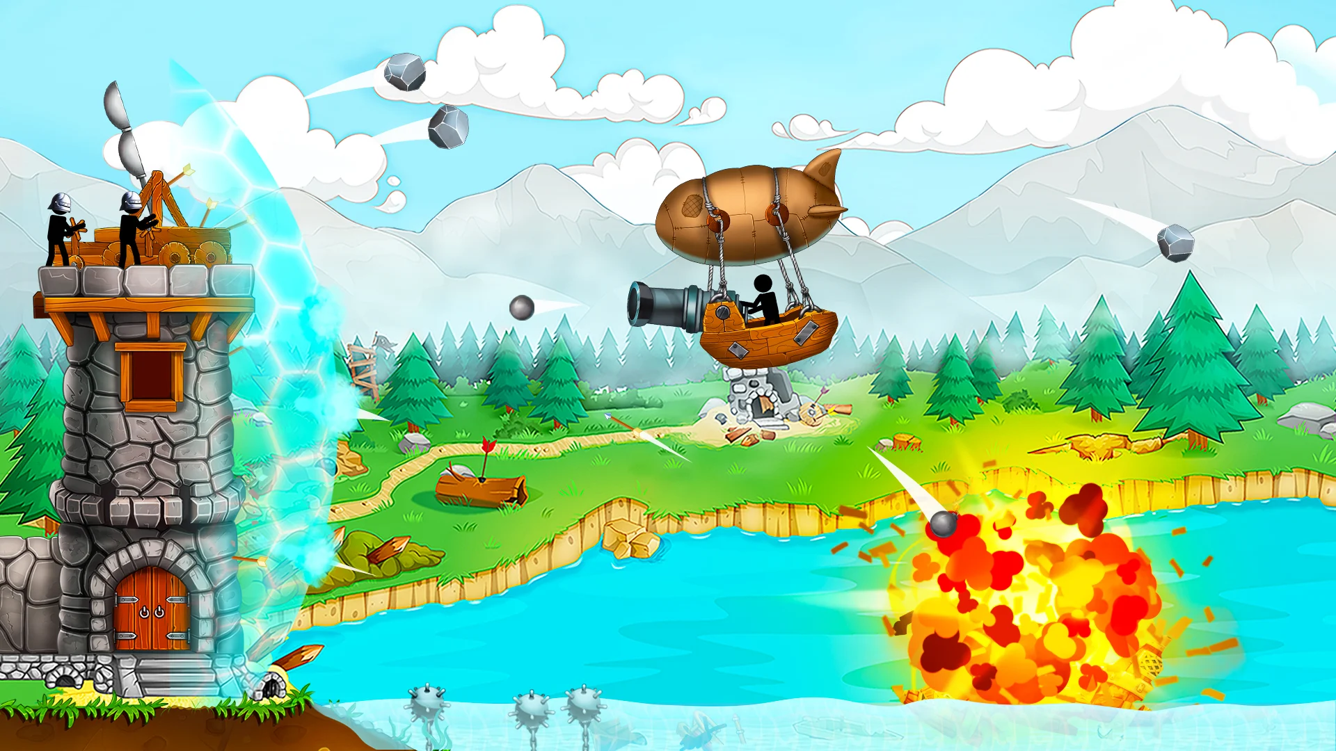 The Catapult: Stickman Pirates Gameplay Screenshot 4