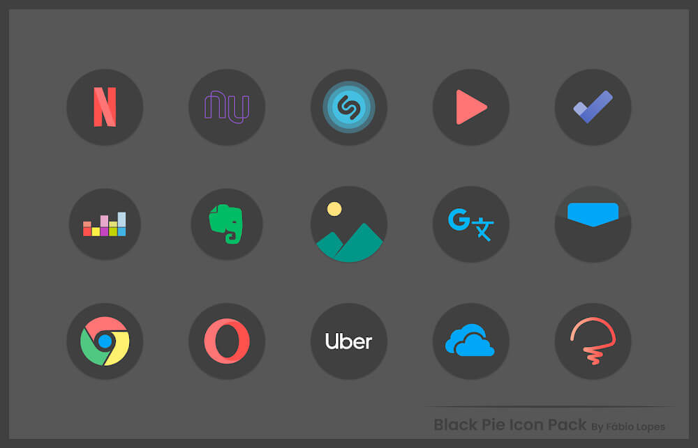 Black Pie - Icon Pack screenshot 6