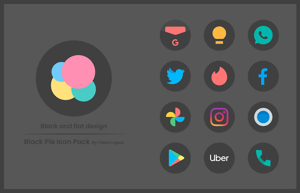 Black Pie - Icon Pack screenshot 5