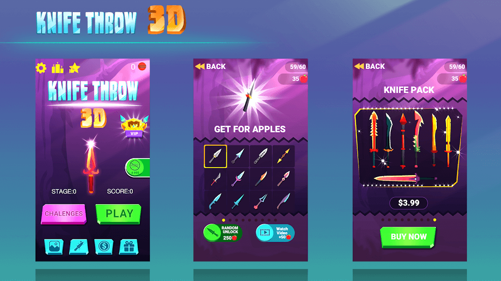 Knife Throw 3D gameplay screenshot 2