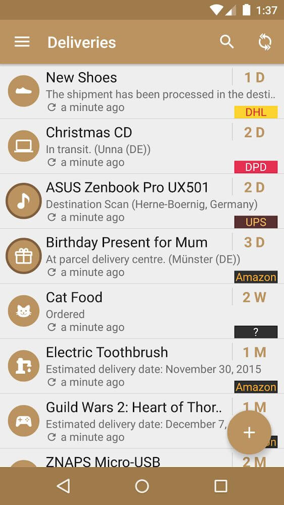 Deliveries Package Tracker screenshot 2