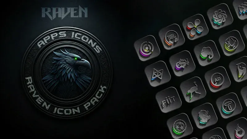 Raven Dark Icon Pack screenshot 5