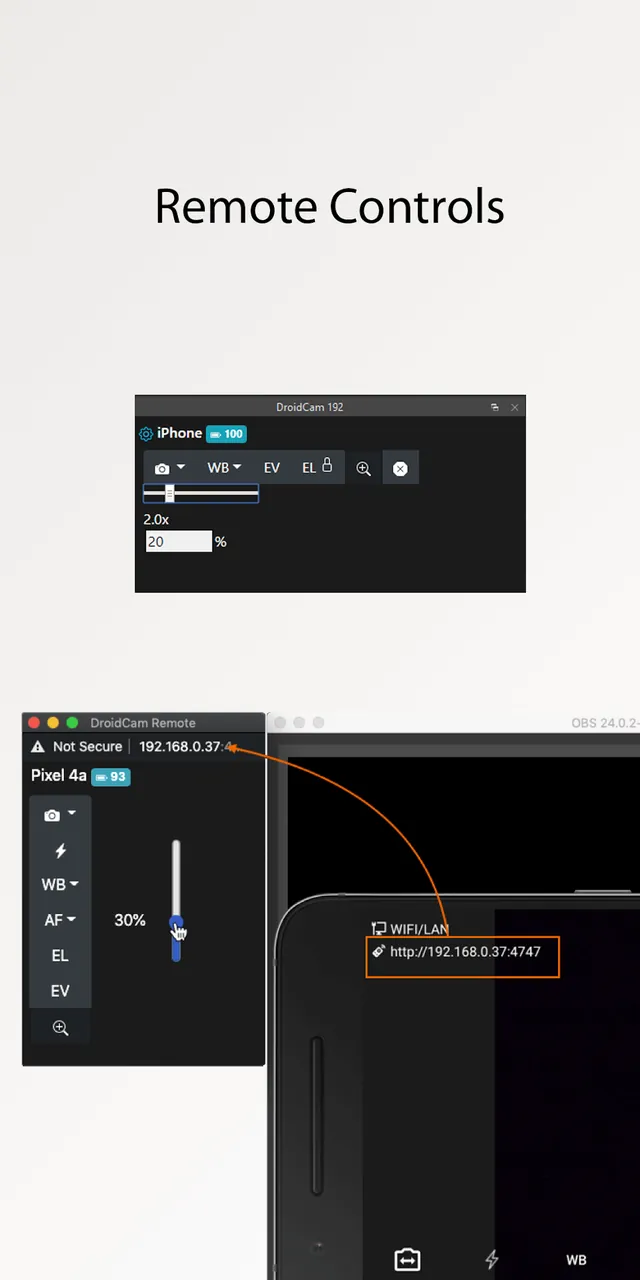 DroidCam OBS screenshot 2