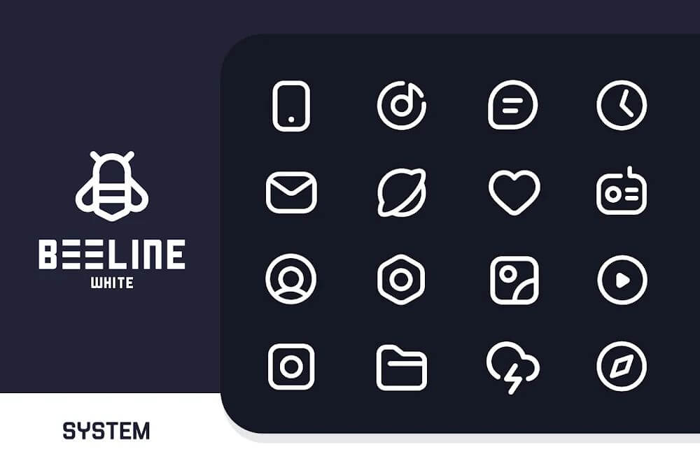 BeeLine White Iconpack screenshot 2