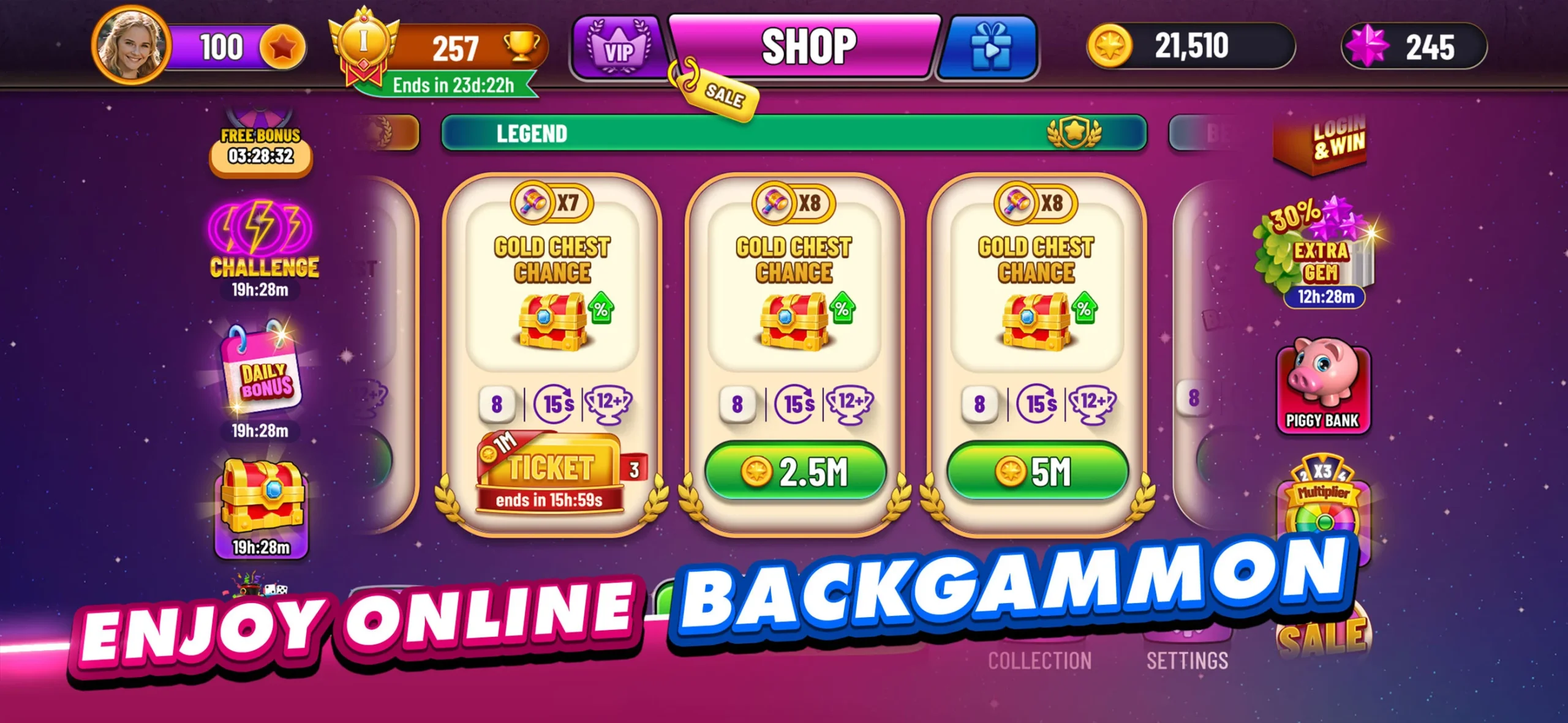 Backgammon Plus - Board Game display 1