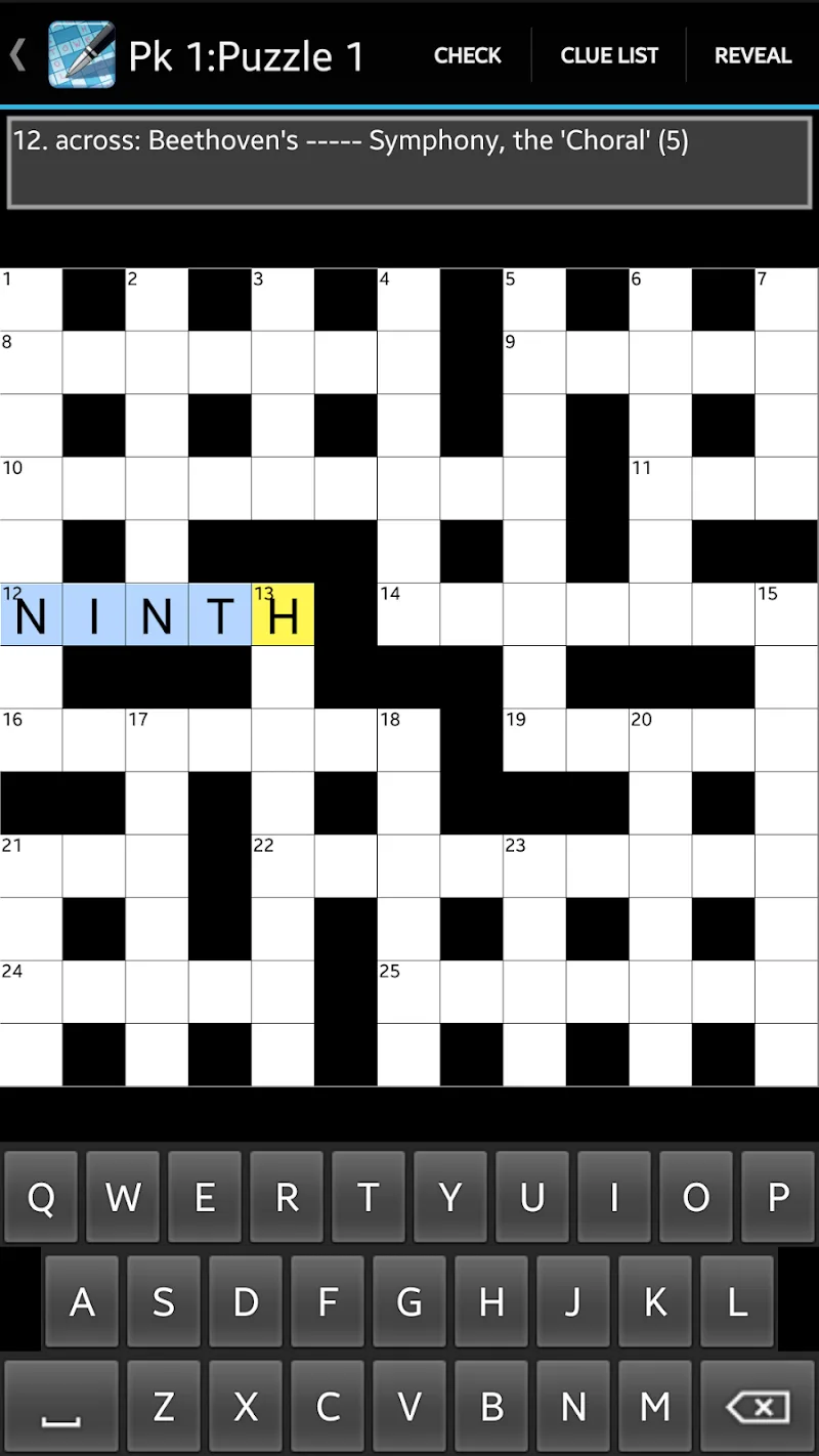 Crossword main menu and settings layout