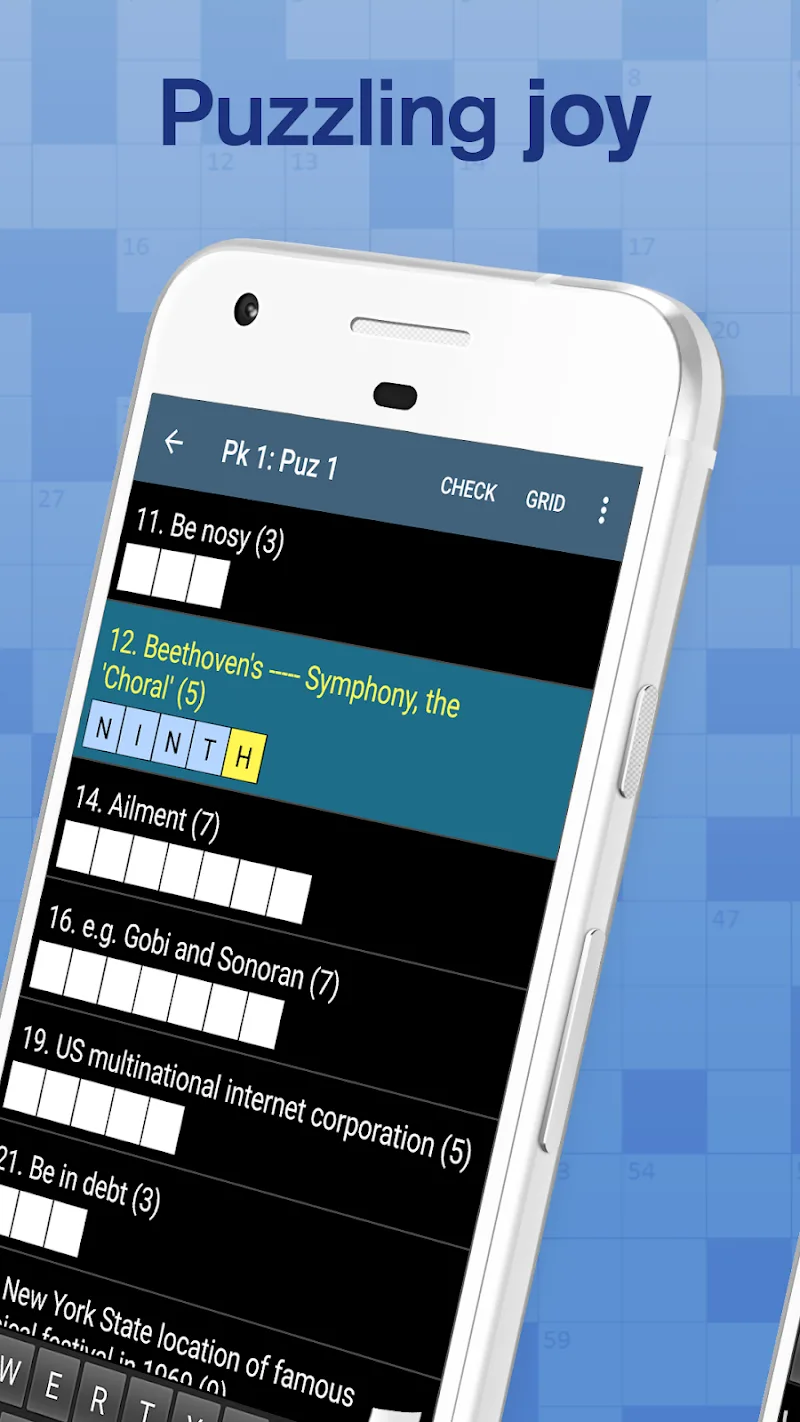Crossword gameplay mechanics demonstration