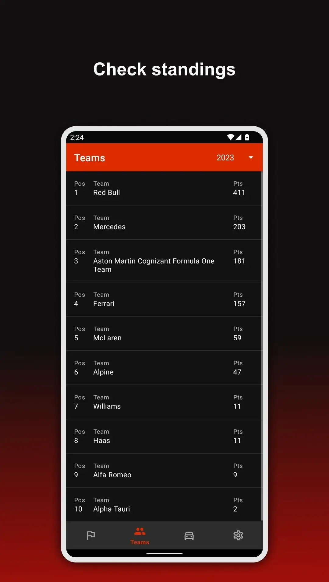 Formula 2026 Calendar screenshot 2