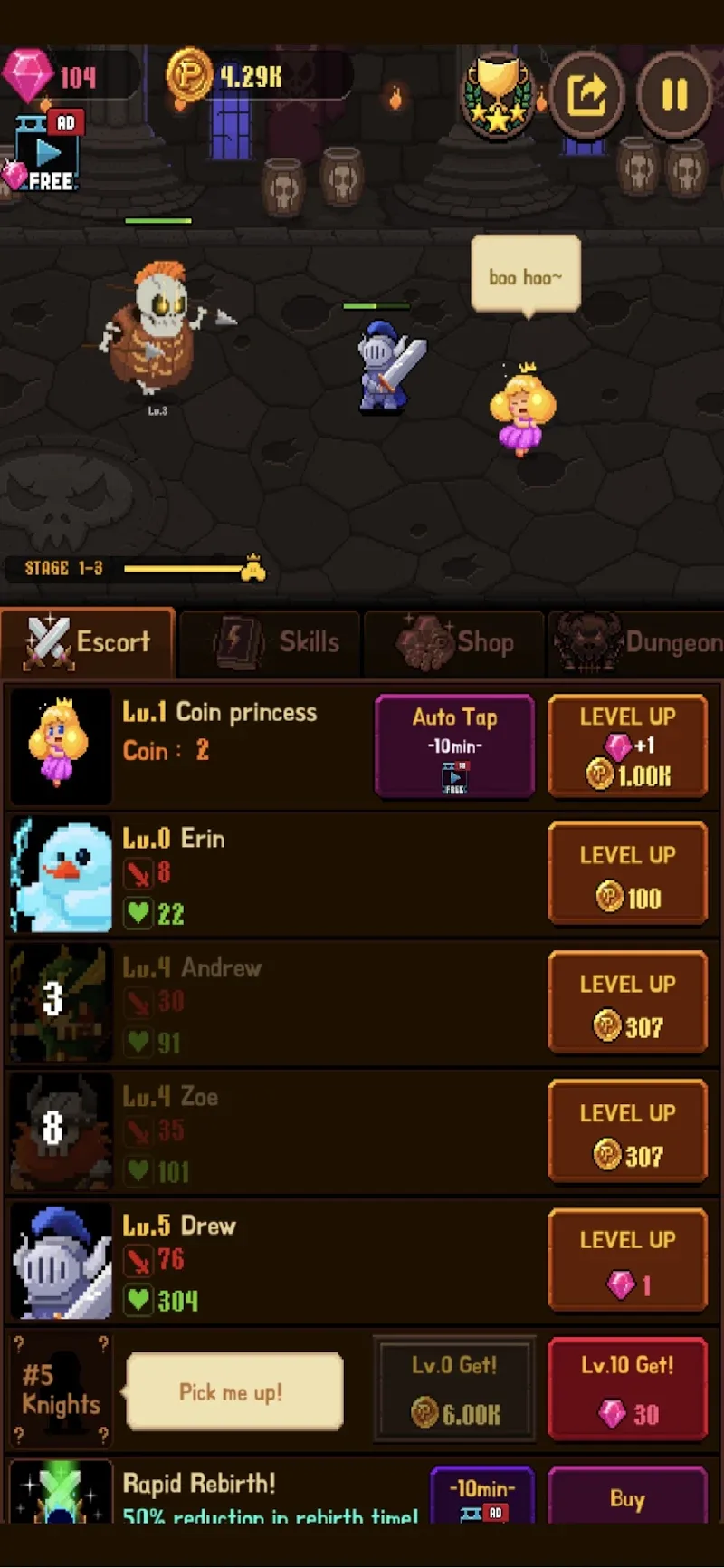 Coin Princess: Tap Retro RPG screenshot 3