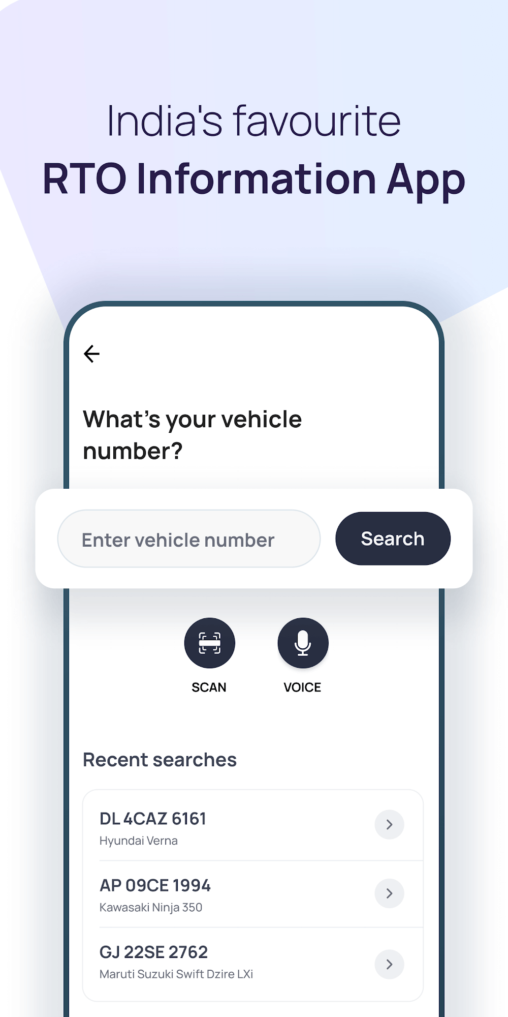 RTO Vehicle Information interface preview 3