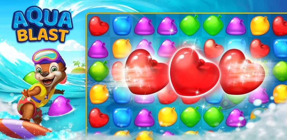 Aqua Blast: Match 3 Puzzle game interface