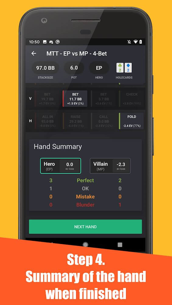 Poker Solver+ results display