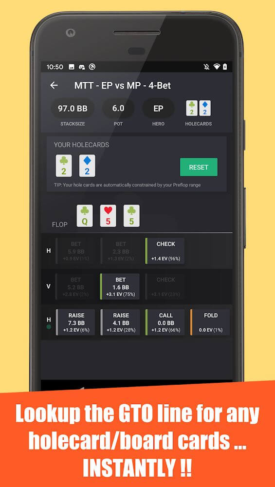 Poker Solver+ analysis view