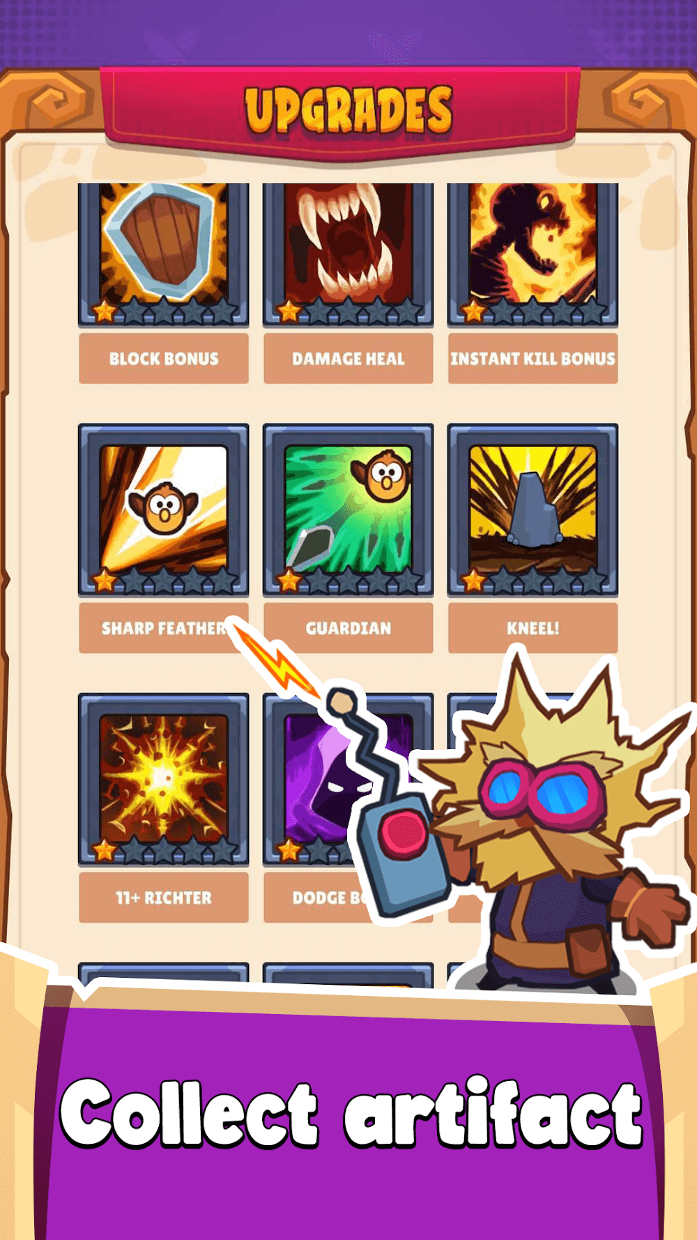 Kingdom Survivor upgrade menu