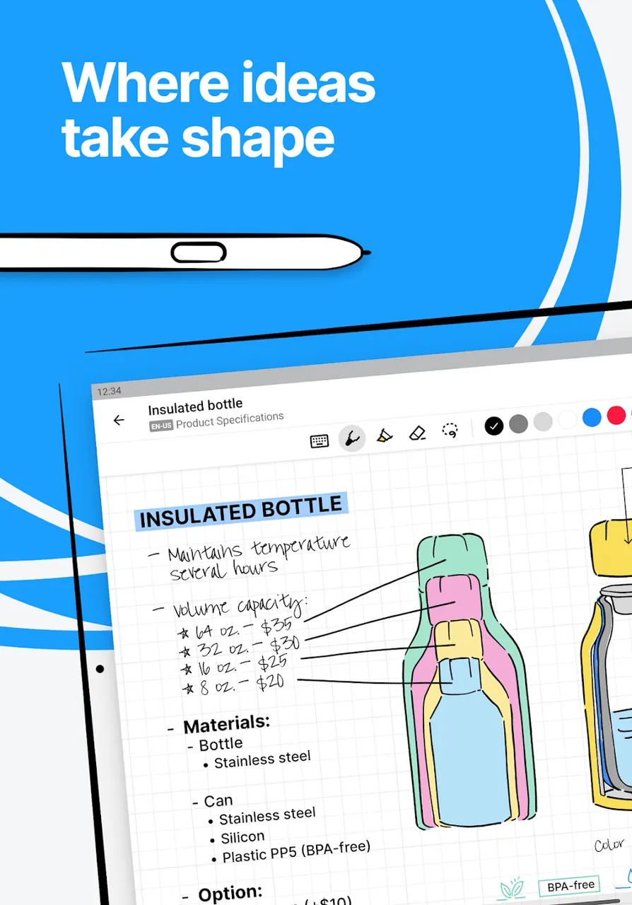 MyScript Notes for Students interface screenshot 7