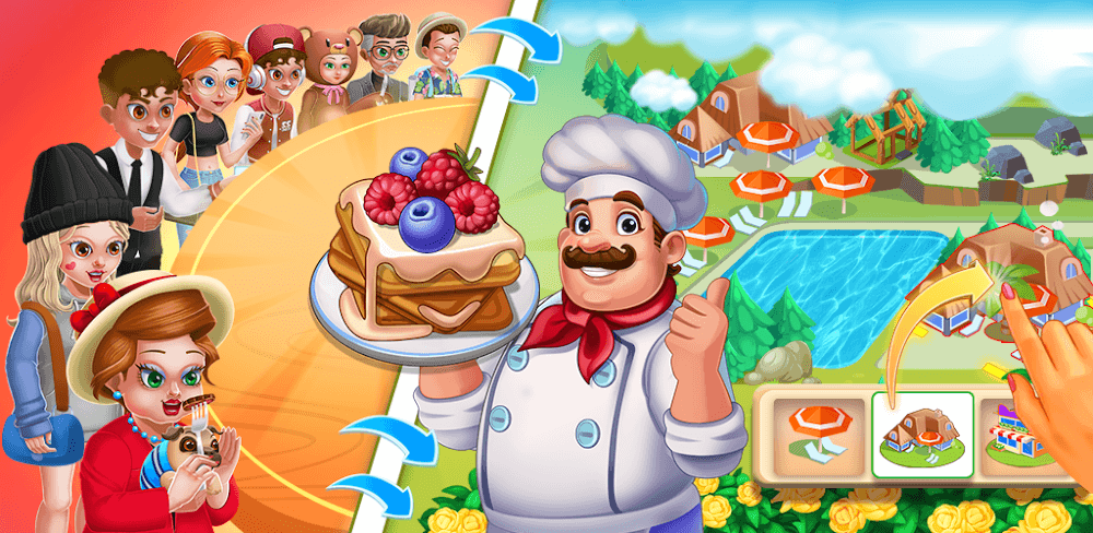 Cooking Town Mod APK gameplay screenshot 1