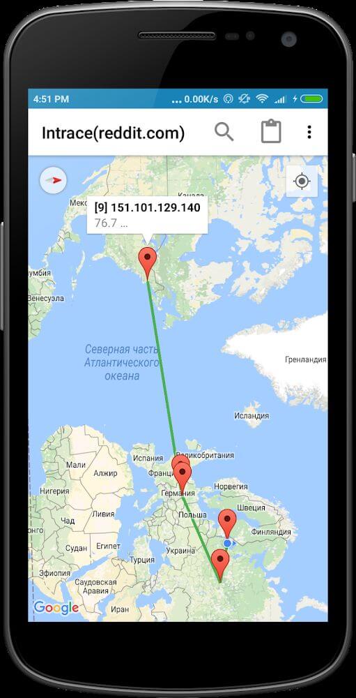 Intrace: Visual Traceroute screenshot 2