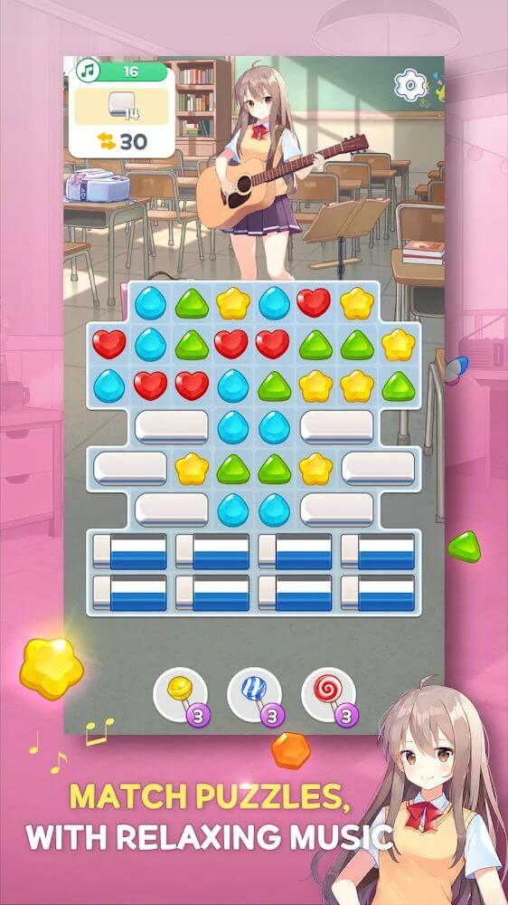 Guitar Girl Match3 screenshot 2