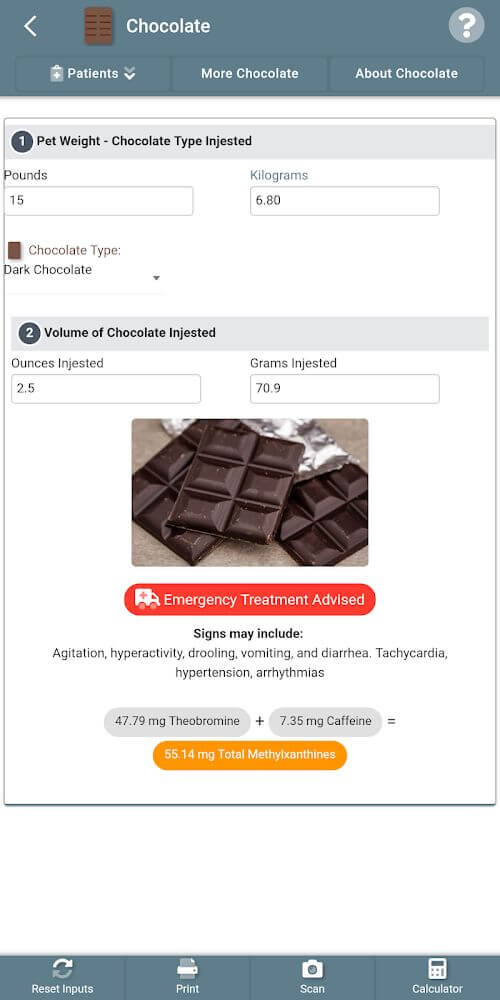 Vetcalculator screenshot 2