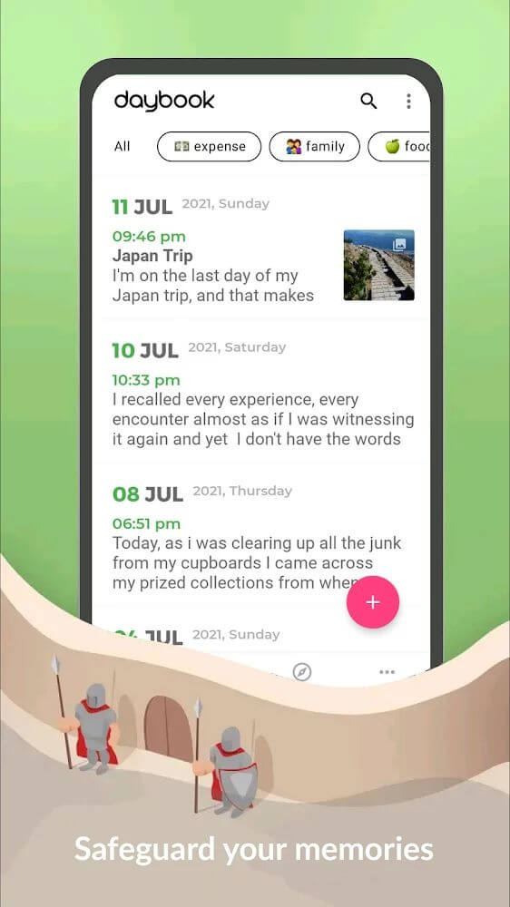 Daybook screenshot 2