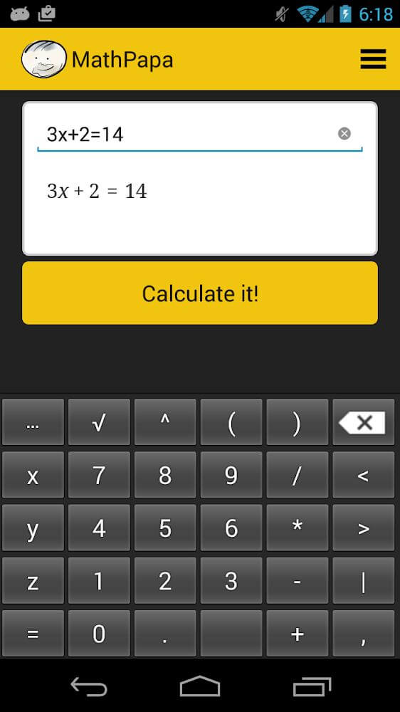 MathPapa screenshot 2