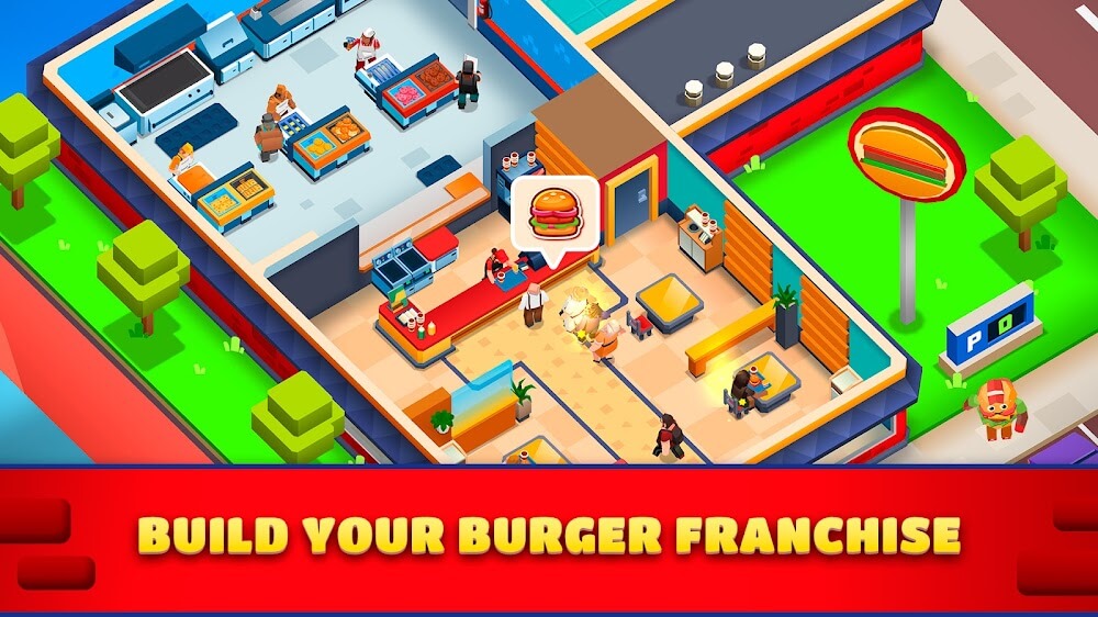 Idle Burger Empire Tycoon Mod APK gameplay screenshot 2