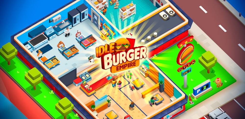 Idle Burger Empire Tycoon Mod APK gameplay screenshot 1