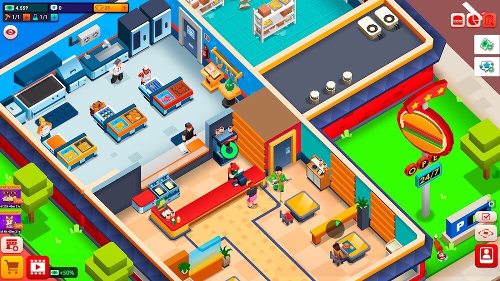 Idle Burger Empire Tycoon Mod APK gameplay screenshot 7