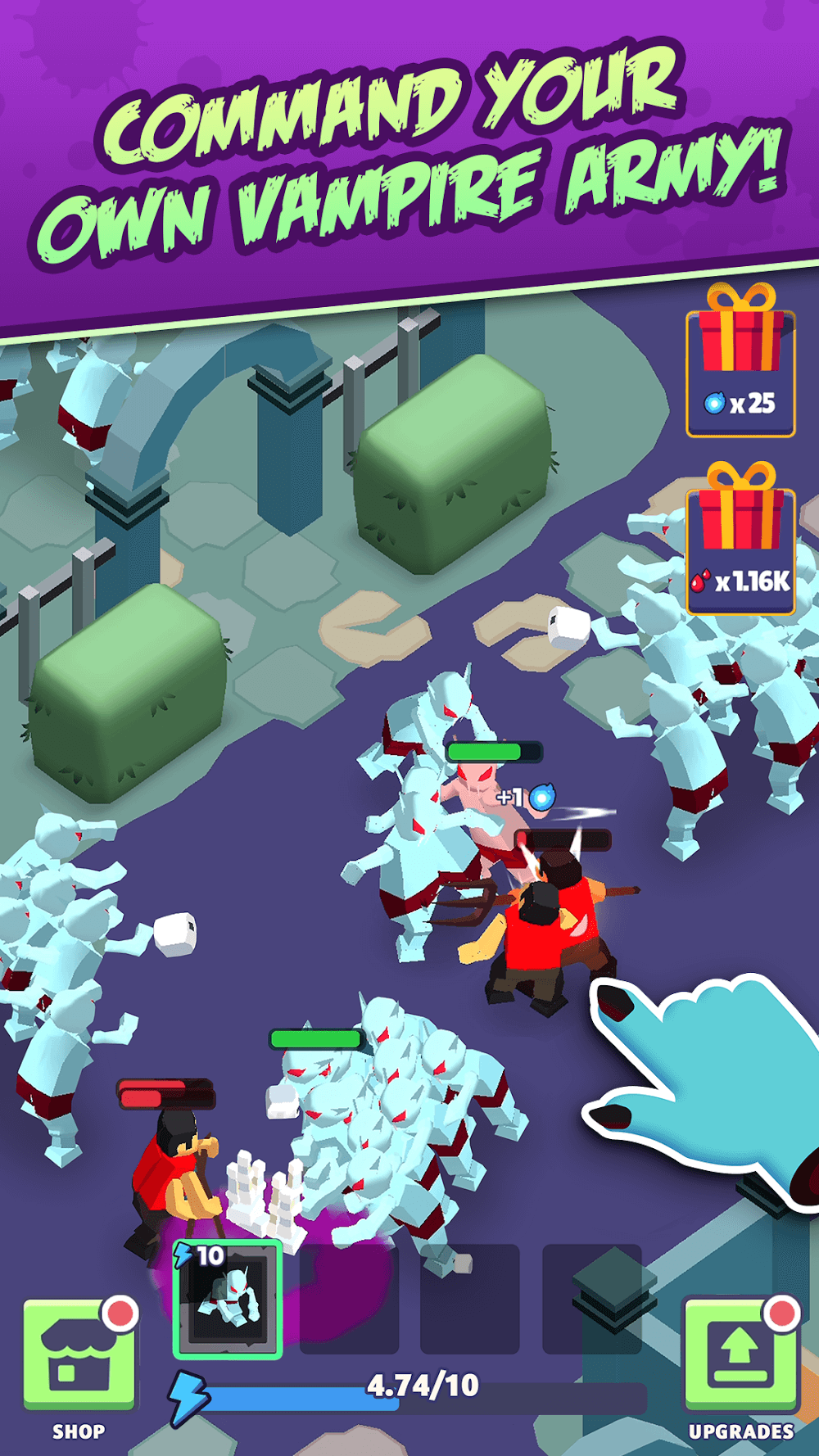 Dracula City Master: Idle Army gameplay screenshot 2