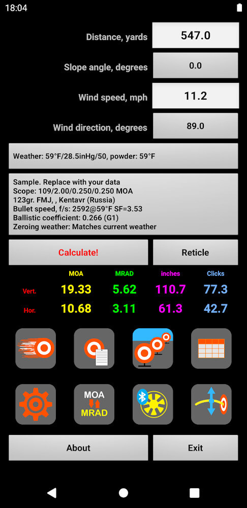 Strelok Pro screenshot 2