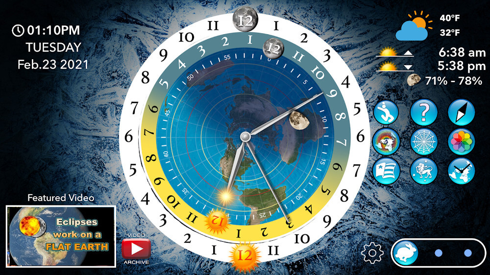 Flat Earth Sun Moon & Zodiac Clock screenshot 4