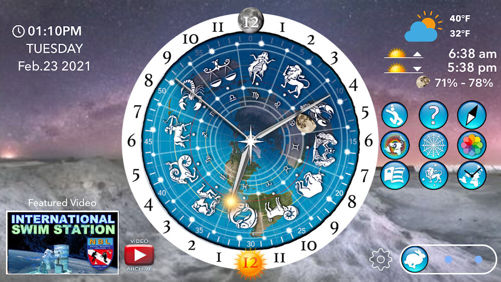 Flat Earth Sun Moon & Zodiac Clock screenshot 5