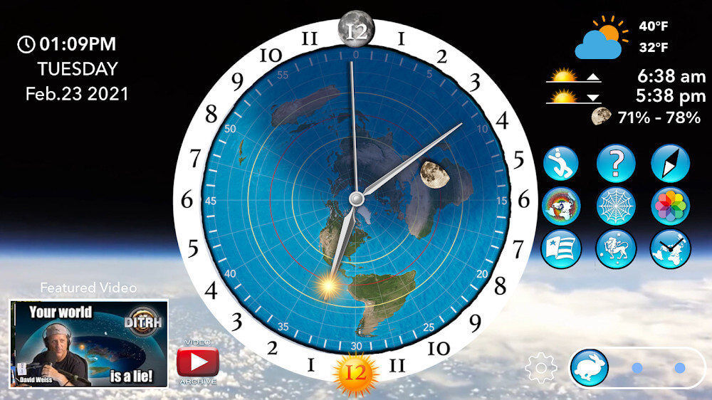 Flat Earth Sun Moon & Zodiac Clock screenshot 2