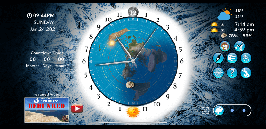 Flat Earth Sun Moon & Zodiac Clock screenshot 1